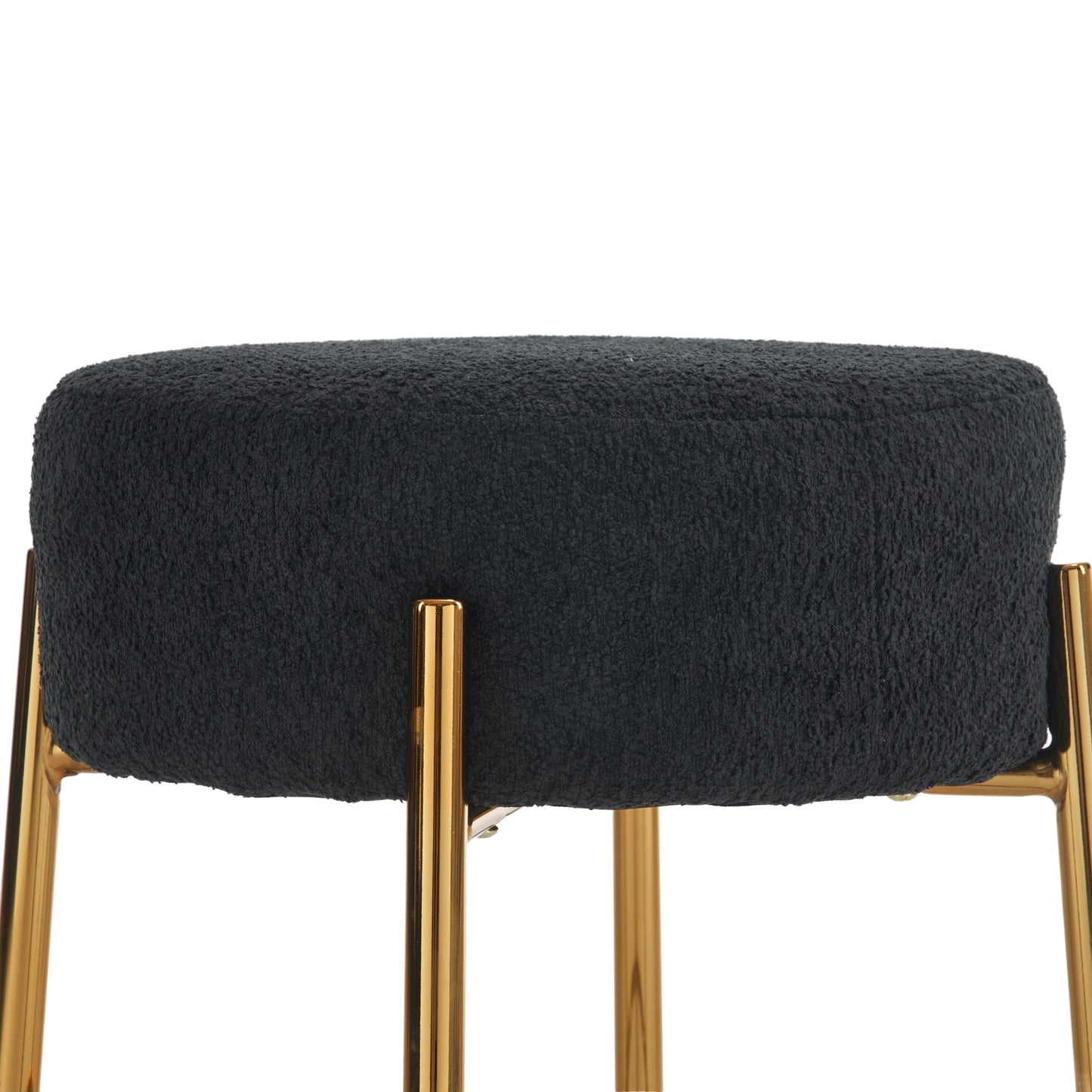 24 Inch Tall Round Bar Stools Set Of 2 Upholstered Black
