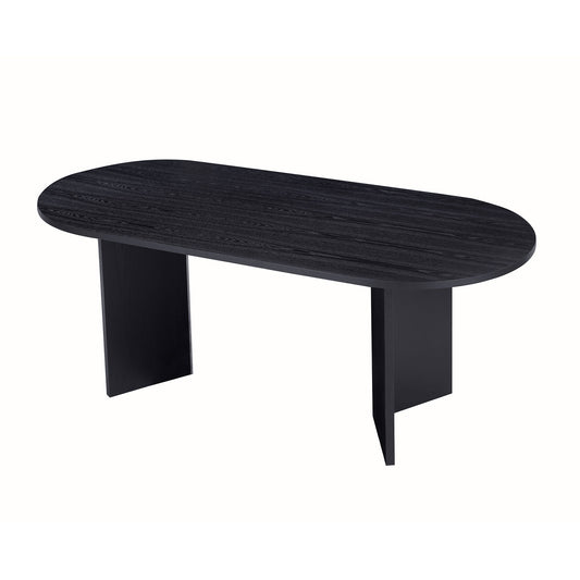 Wood Dining Table For Small Spaces MDF Top Modern Kitchen Black