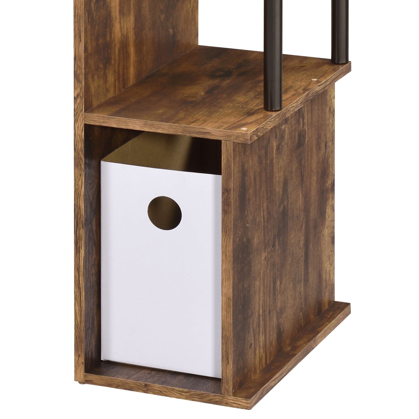 Rustic Weathered Oak and Black Computer Desk with Hidden Keyboard Tray