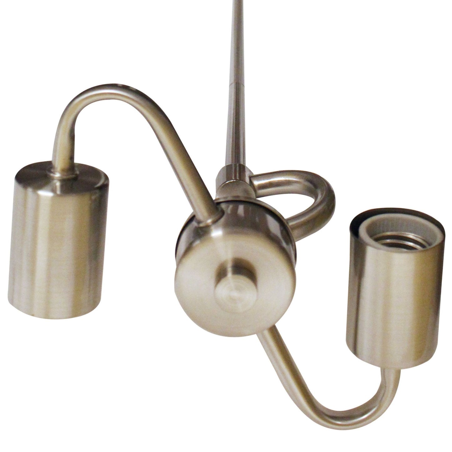 2-Light Vintage Pendant Fixture with Linen Fabric Cord, Ceiling Mount, E26 Base, UL Listed Brushed Nickel