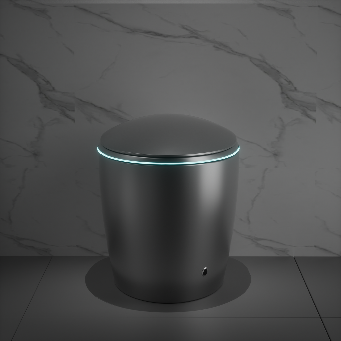 Modern Intelligent One-Piece Smart Toilet with Built-In Bidet, Auto Open/Close Seat, Foot Sensor, LED Night Light, Warm Water & Dryer, Grey Finish