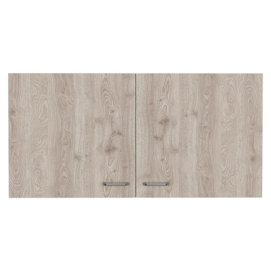 Napoles Wall Cabinet, Two Shelves, Double Door -White / Light Gray