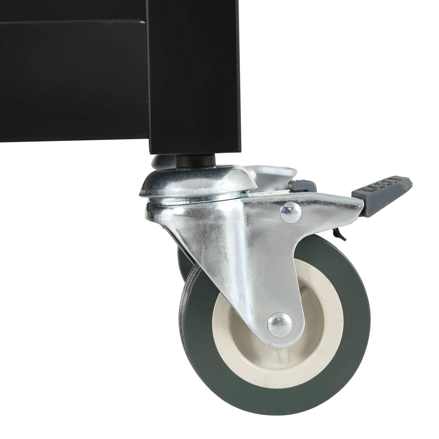 Versatile Kitchen Island Cart with Locking Wheels, Solid Wood Top, Ample Storage and Spice Rack (Black)