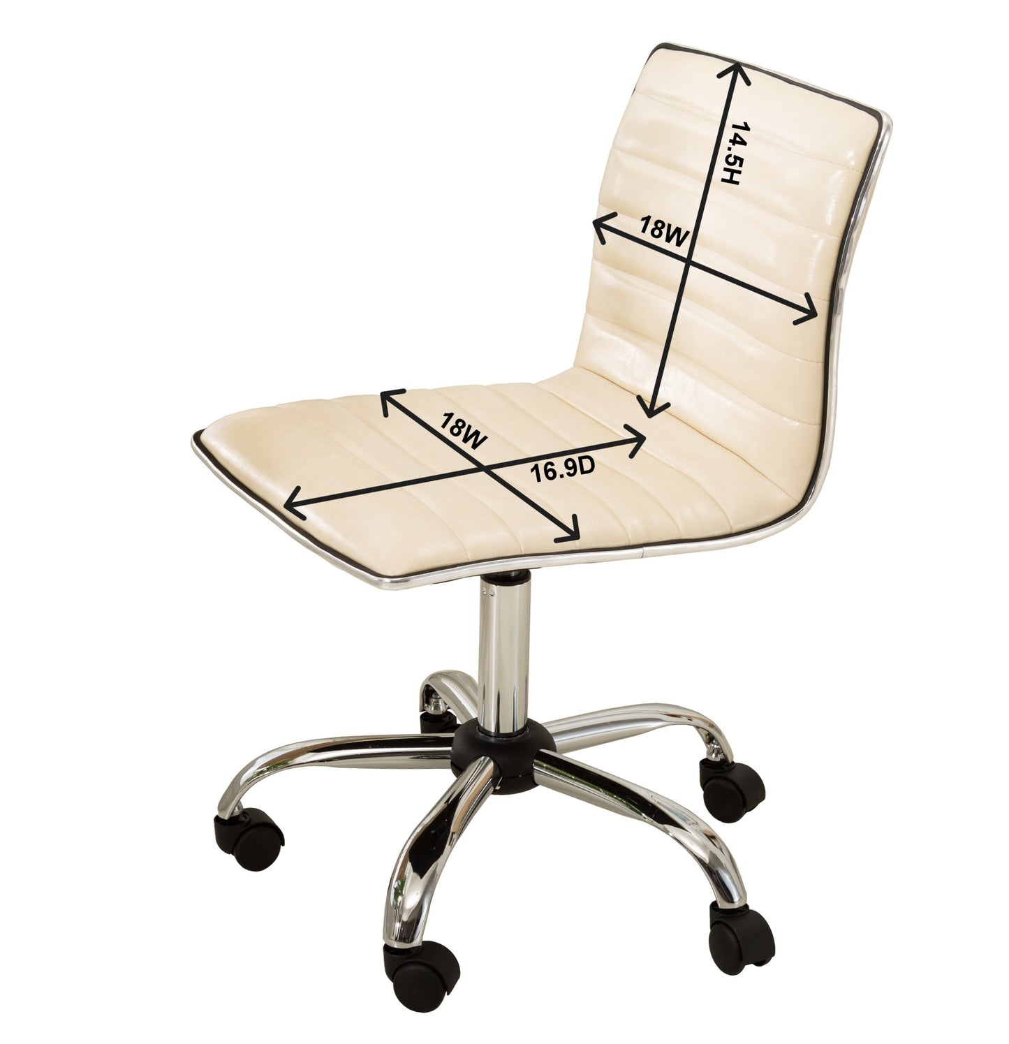 Fremo Chromel White Adjustable Faux Leather Air Lift Office Chair