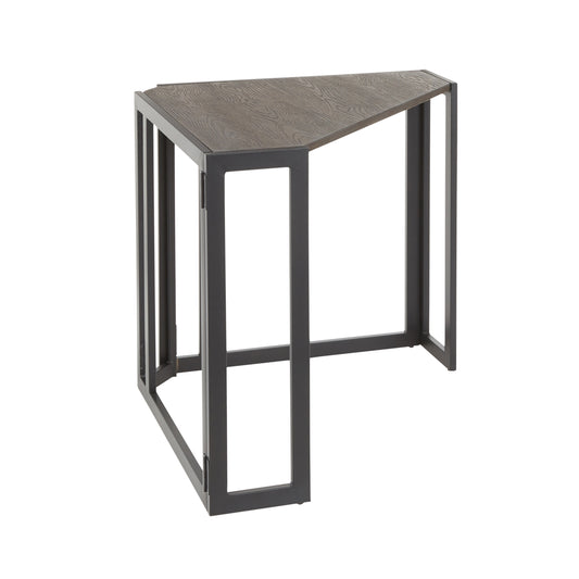 Espresso Bamboo and Black Metal Industrial Corner Desk by LumiSource