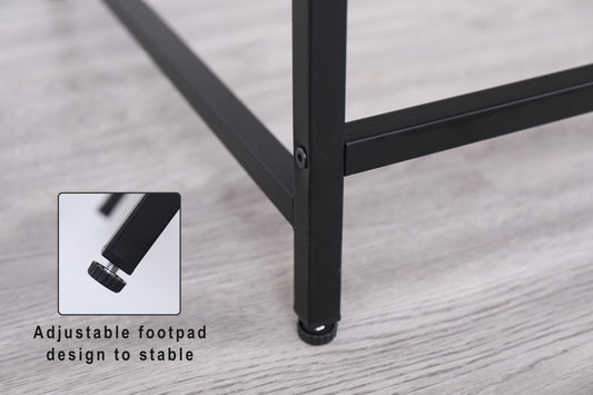 Narrow Black Console Table for Small Spaces – Modern Entryway, Sofa, and Hallway Table with Metal Frame for Living Room and Office