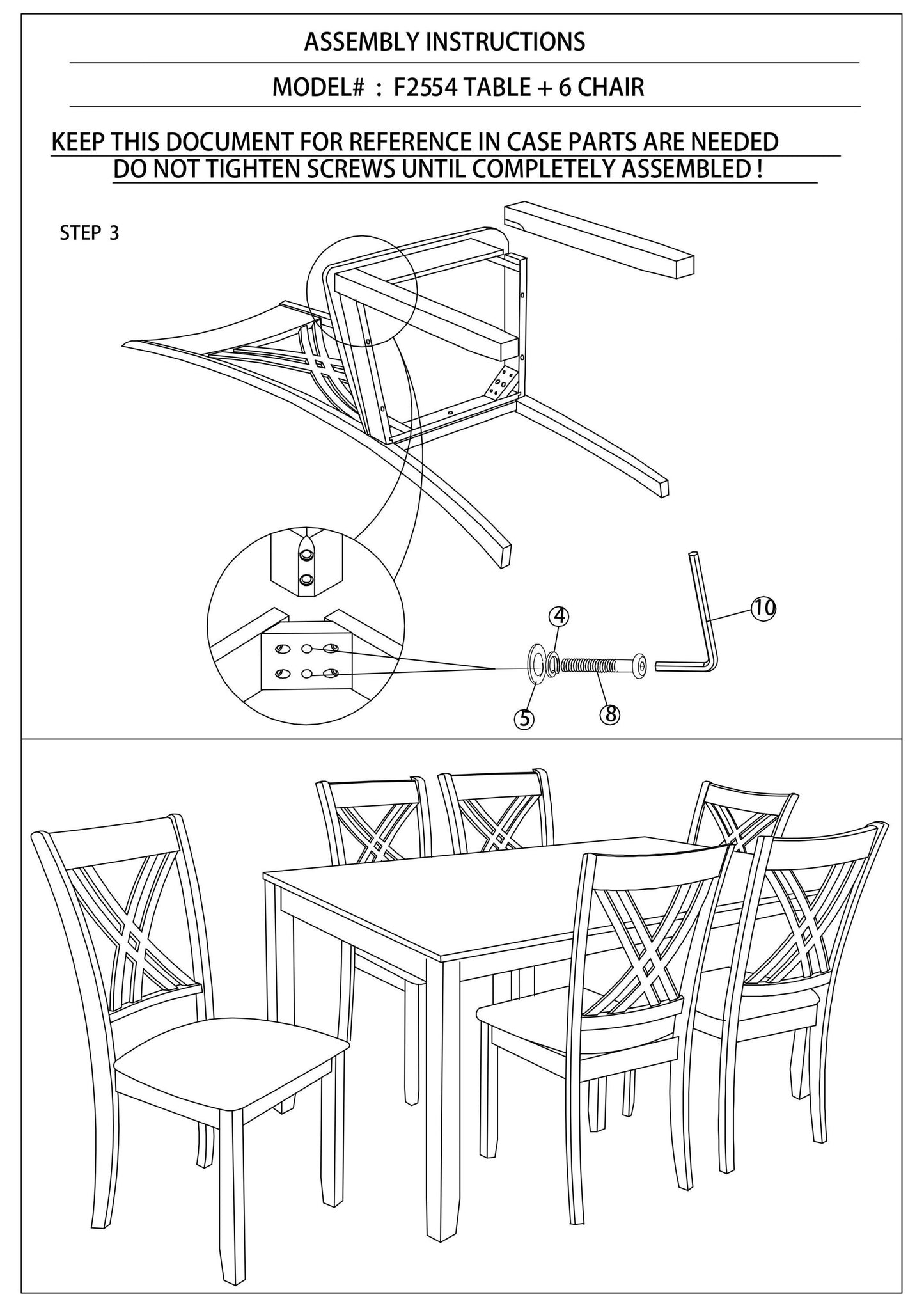 7 Piece Dining Set With Table And Six X Back Chairs Espresso