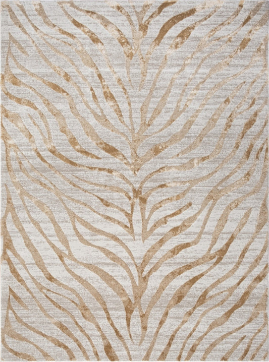 2 ft x 3 ft Polyester Area Rug, Low-Pile, Stain-Resistant, Kid and Pet Friendly, Living Room Gold