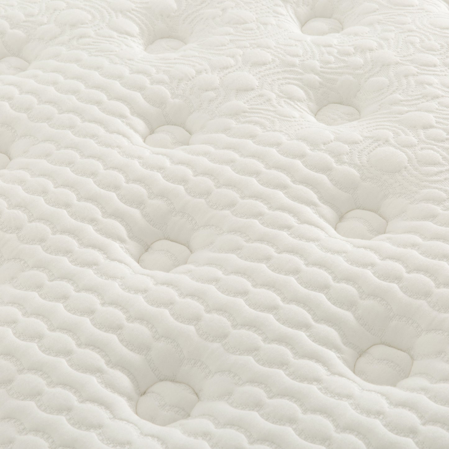 Majestic 16-Inch Plush Gel Memory Foam Hybrid Mattress, Queen Size, White/Gray