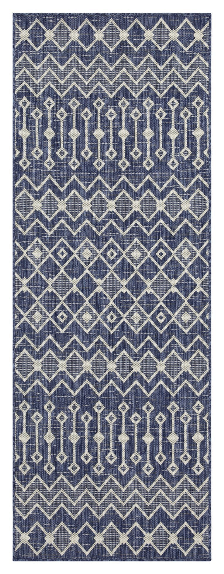 Indoor/Outdoor Area Rug 5'3" x 7'3", Flatweave Polypropylene, Stain-Resistant, Durable, Blue