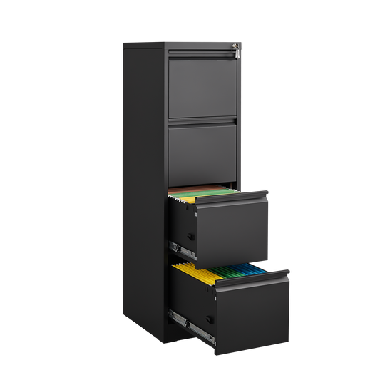 4 Drawer Vertical File Cabinet with Lock,Filing Cabinet, Metal Filing Cabinet for Home Office Organizer Storage Cabinet Letter Size/A4/Legal File