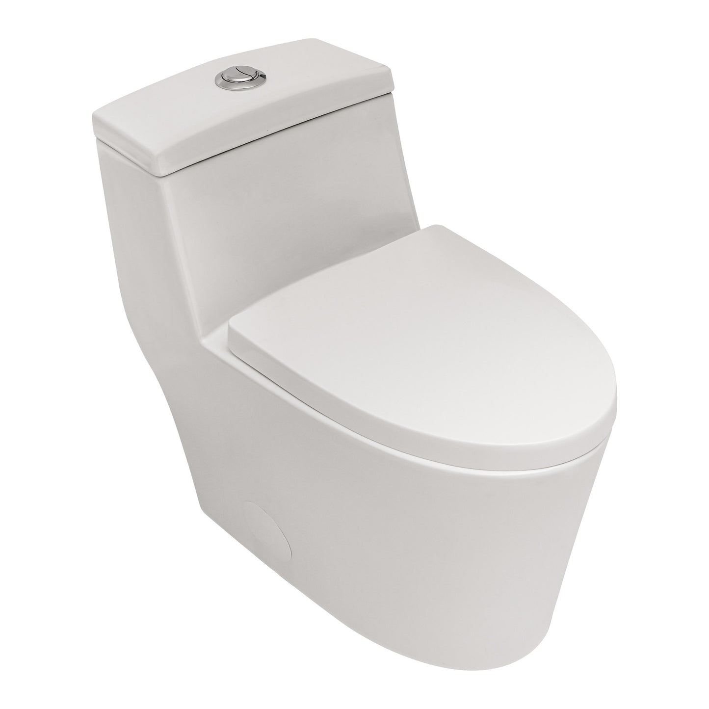 Modern Ceramic Elongated One-Piece Toilet with Soft-Close Seat and Dual Flush Function