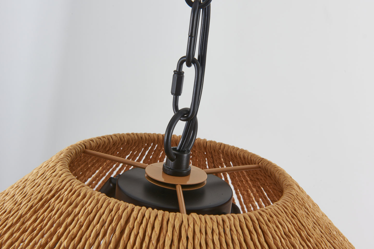 4-Light Hemp Rope Pendant Light for Kitchen Island, Boho Farmhouse Hanging Fixture, Natural Finish