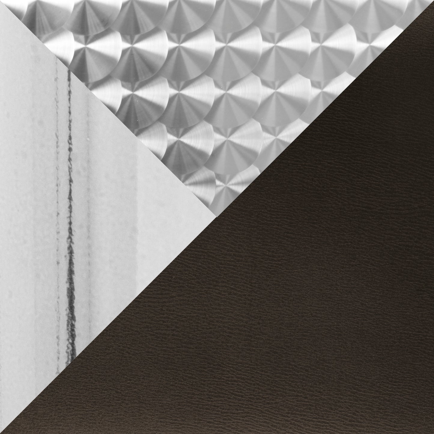 3-Piece Contemporary Adjustable Bar Set Square Bistro-Style Oval Footrest Silver-Chrome Metal Brown PVC