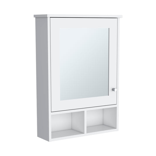 Vina Medicine Cabinet with Mirror Door 29" High Cabinet Organizer with Three concealed Shelves and Two Open shelves for Bathroom, Kitchen, Mudroom
