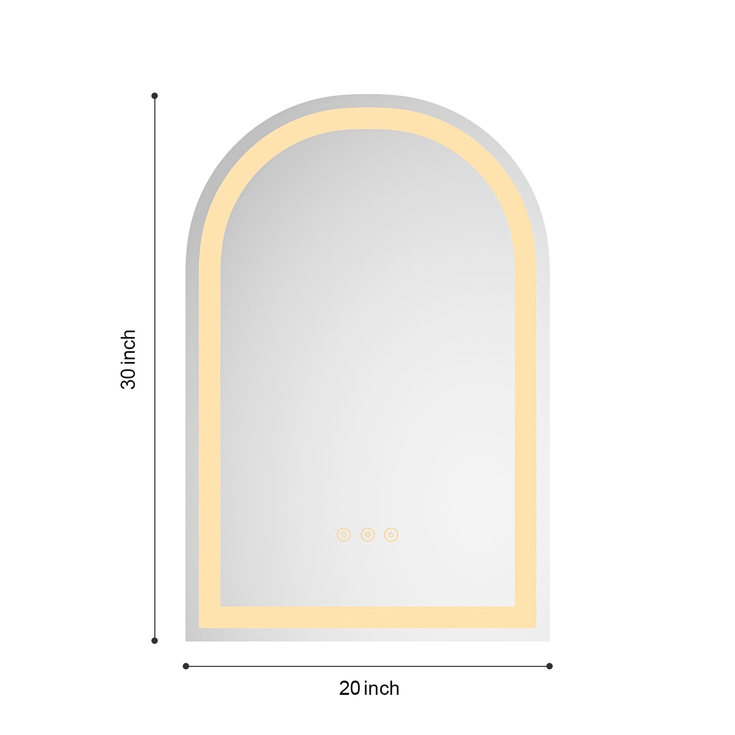 30" x 20" High Lumen LED Bathroom Mirror with Anti-Fog, Dimmer, and Smart Touch Control