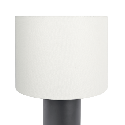 Table Lamp with On/Off Switch, Block Base, 11 in high, 19 in wide, living room or bedroom, Black