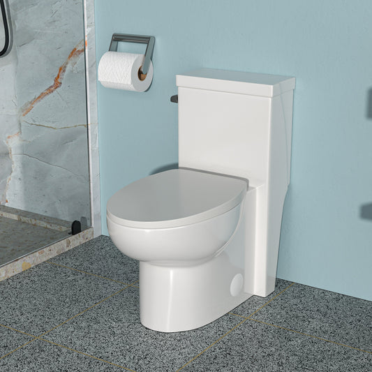 Modern Ceramic One-Piece Toilet with Quiet Flush and Soft-Close Seat