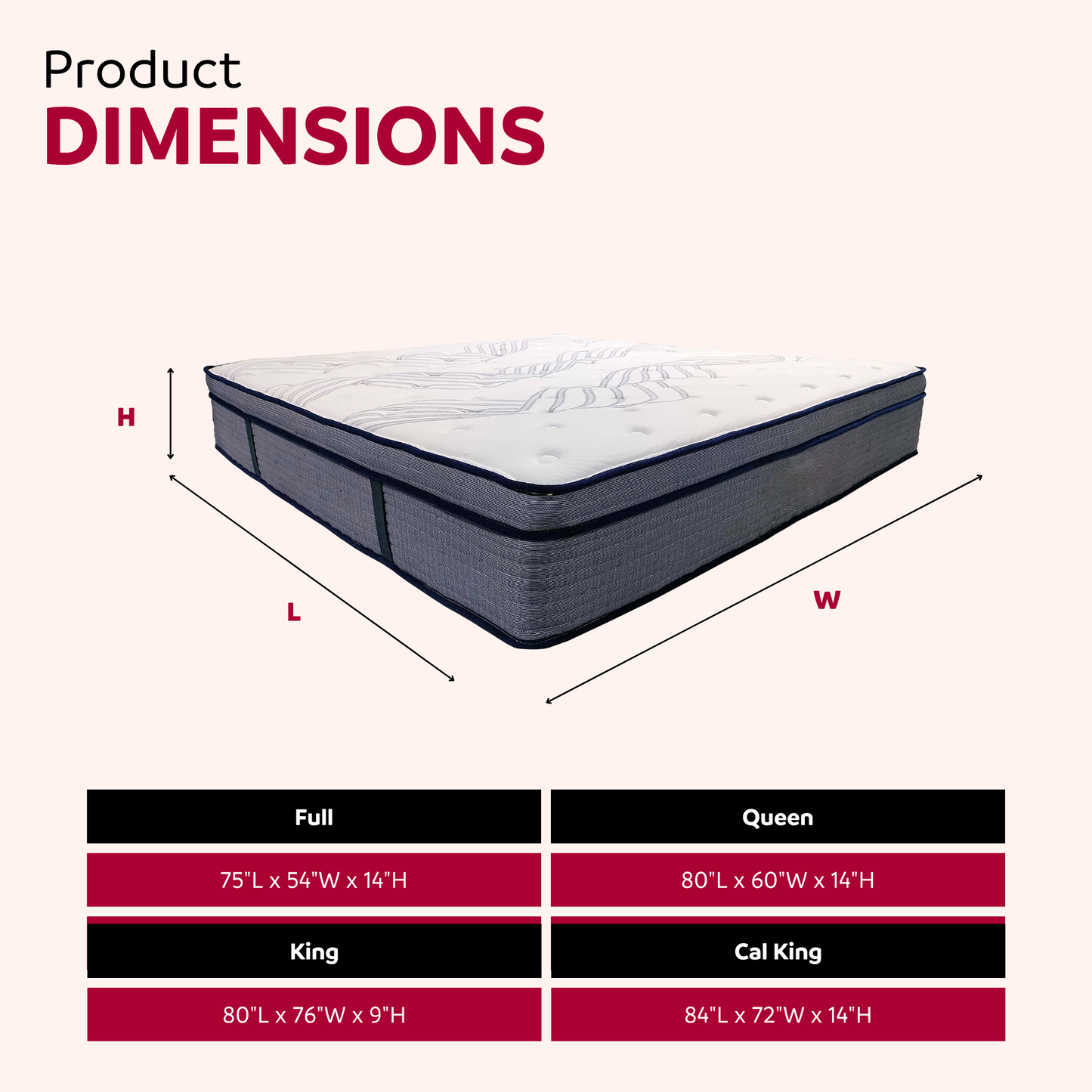 14" Premium Hybrid Plush Foam Mattress - Full Size, Breathable Polyester Knit Cover, Multi-Layer Support System