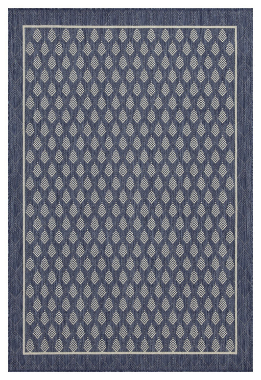 Indoor/Outdoor Area Rug, 2 ft 7 in x 7 ft 3 in, Flatweave Polypropylene, Weather-Resistant - Blue