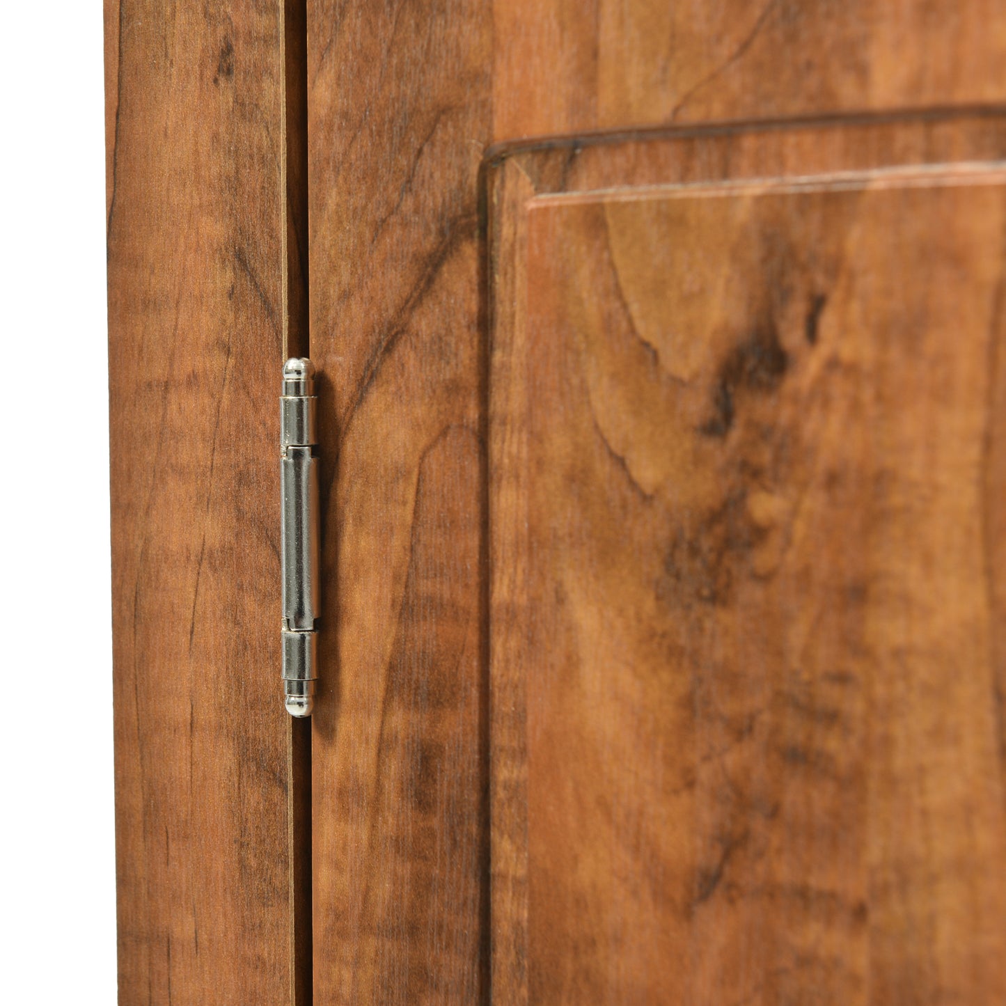 Brown Modern Triangle Corner Storage Cabinet with Adjustable Shelving for Home and Kitchen