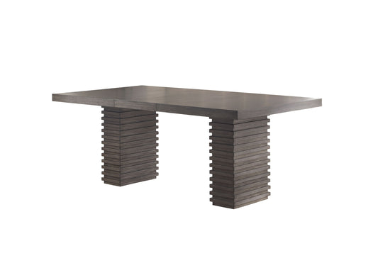 Dining Table Hardwood Solids Modern Contemporary Dark Gray