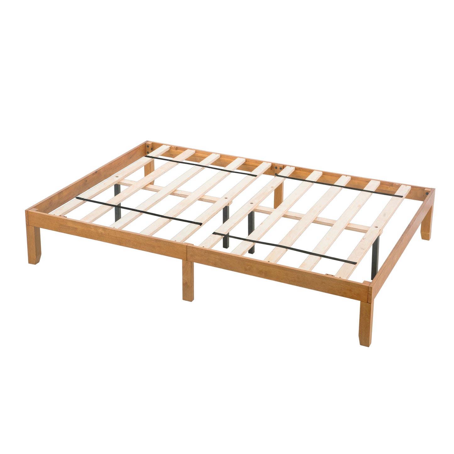 Elegant Queen Size Wooden Platform Bed Frame with Strong Slat Support - No Box Spring Required, Easy Assembly