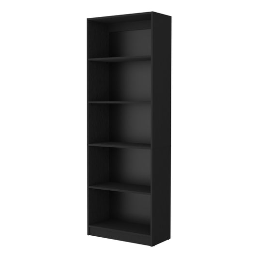 Modern Black 4-Tier Bookcase with Versatile Storage Solutions