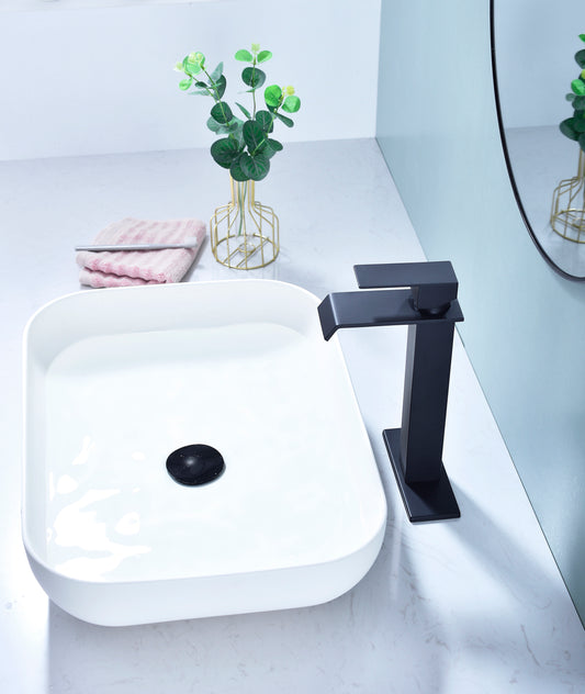 Waterfall Spout Bathroom Faucet,Single Handle Bathroom Vanity Sink Faucet
