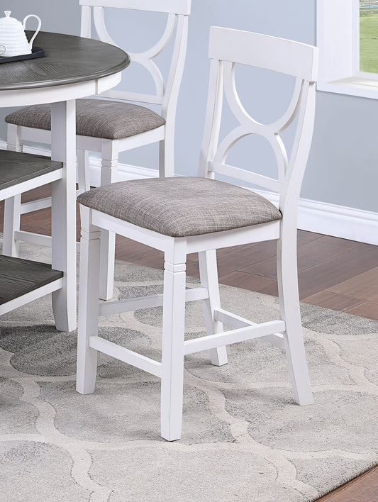 Counter Height Dining Set Storage Padded Chairs 5 Pc White