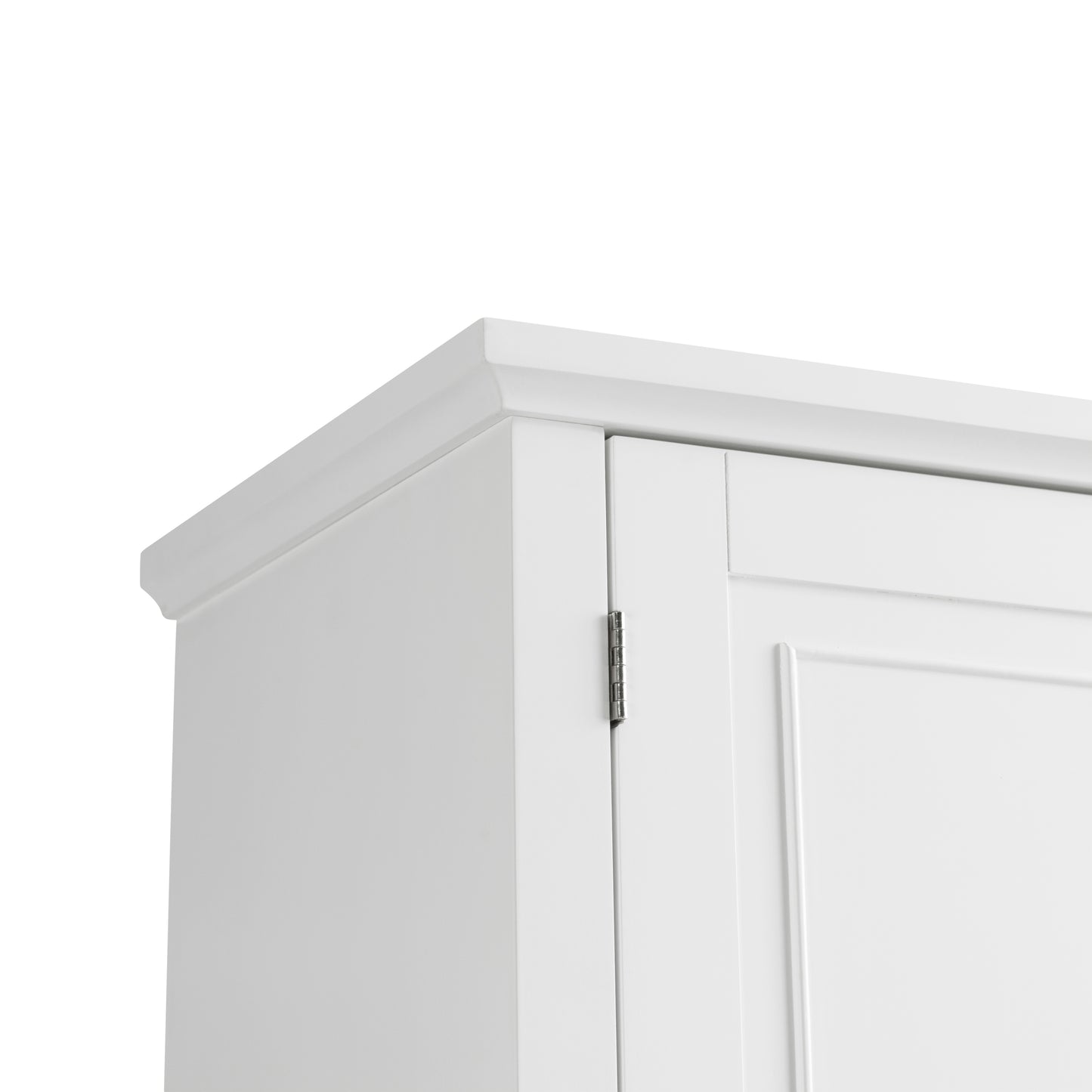Tall White Bathroom Storage Cabinet with Adjustable Shelf and Drawer, Versatile Multi-Functional Organizer