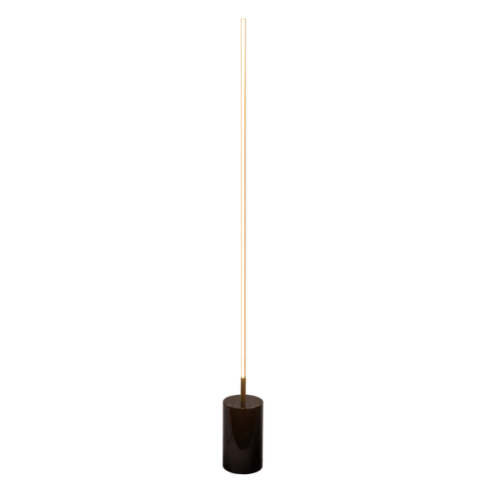 64-Inch LED Floor Lamp with On/Off Switch, Faux Marble Base, Modern Living Room Lighting, Brassed Gold