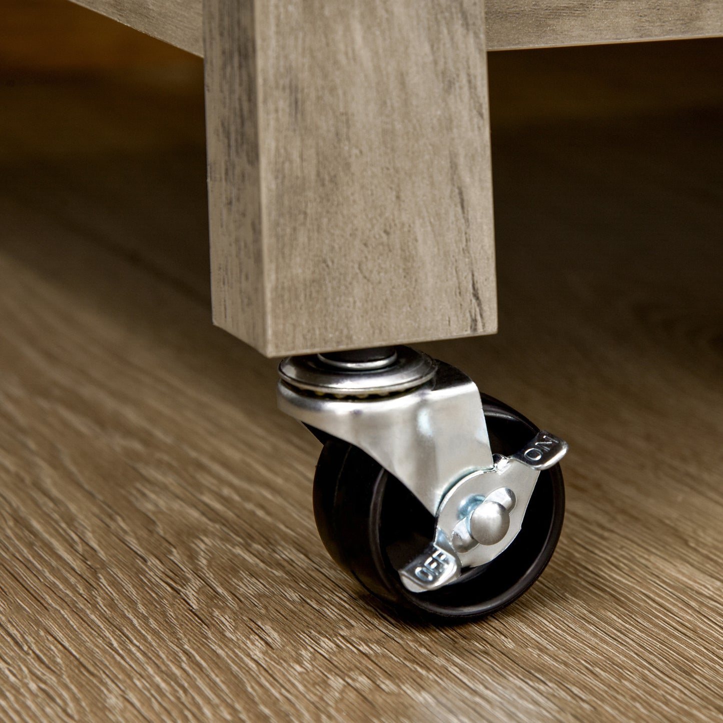 Grey Rolling Kitchen Island Cart With Stainless Steel Top