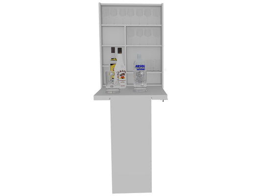 White Foldable Table With Adjustable Shelving For Home