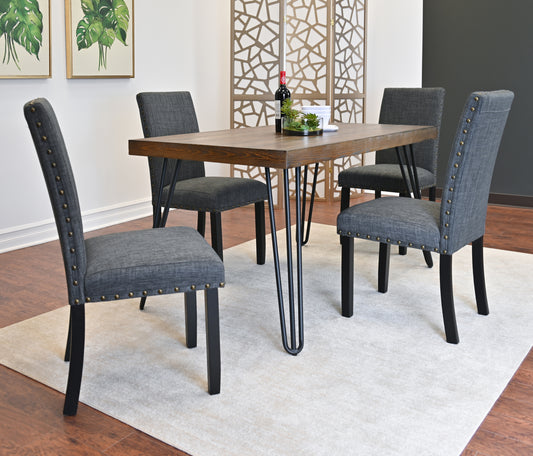 5 Piece Hairpin Table And Chairs Dining Set Modern Brown
