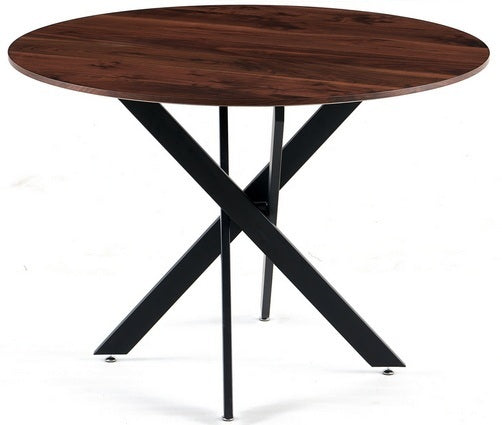 Round Table 42 Inch MDF Pedestal Seats 4 6 Black And Wood