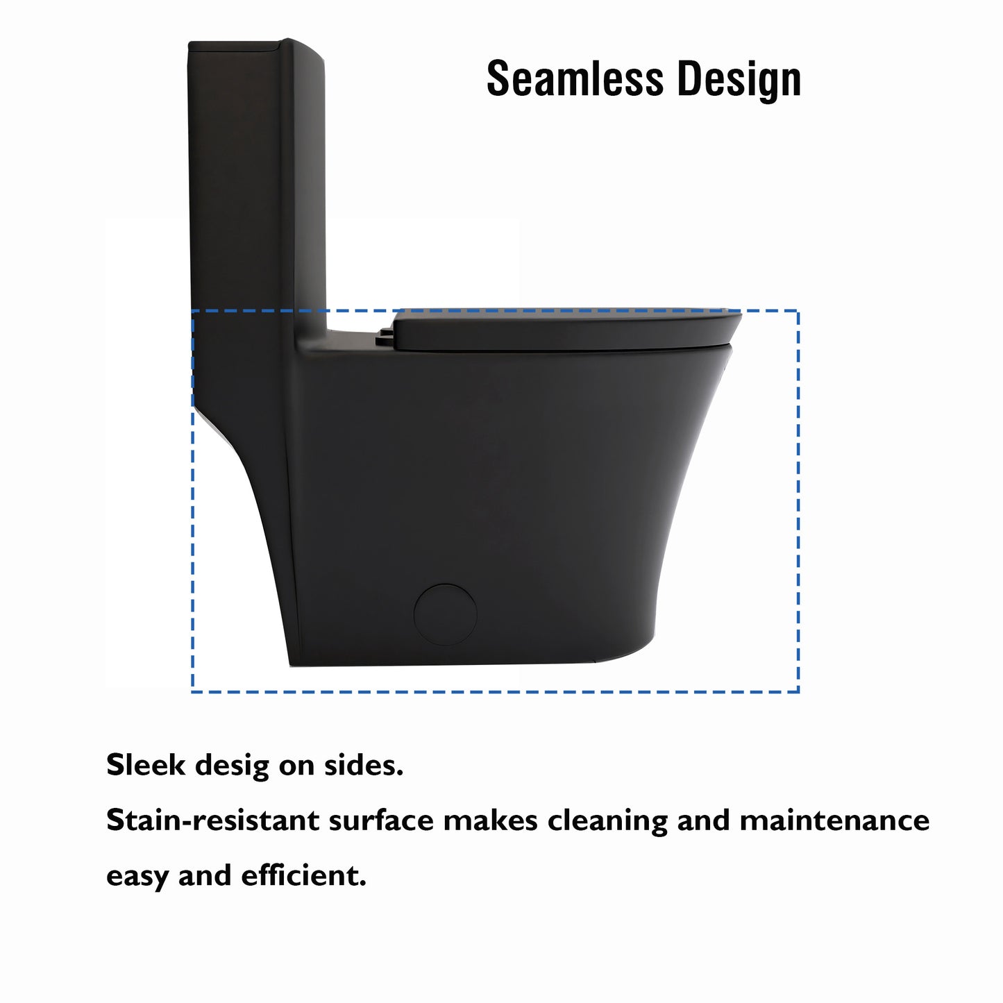 Matte Black Modern Elongated One-Piece Toilet with Dual Flush and Soft-Close Seat