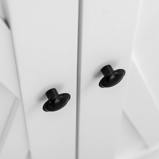 Freestanding White Farmhouse Kitchen Pantry Cabinet with Adjustable Shelves and Barn Doors