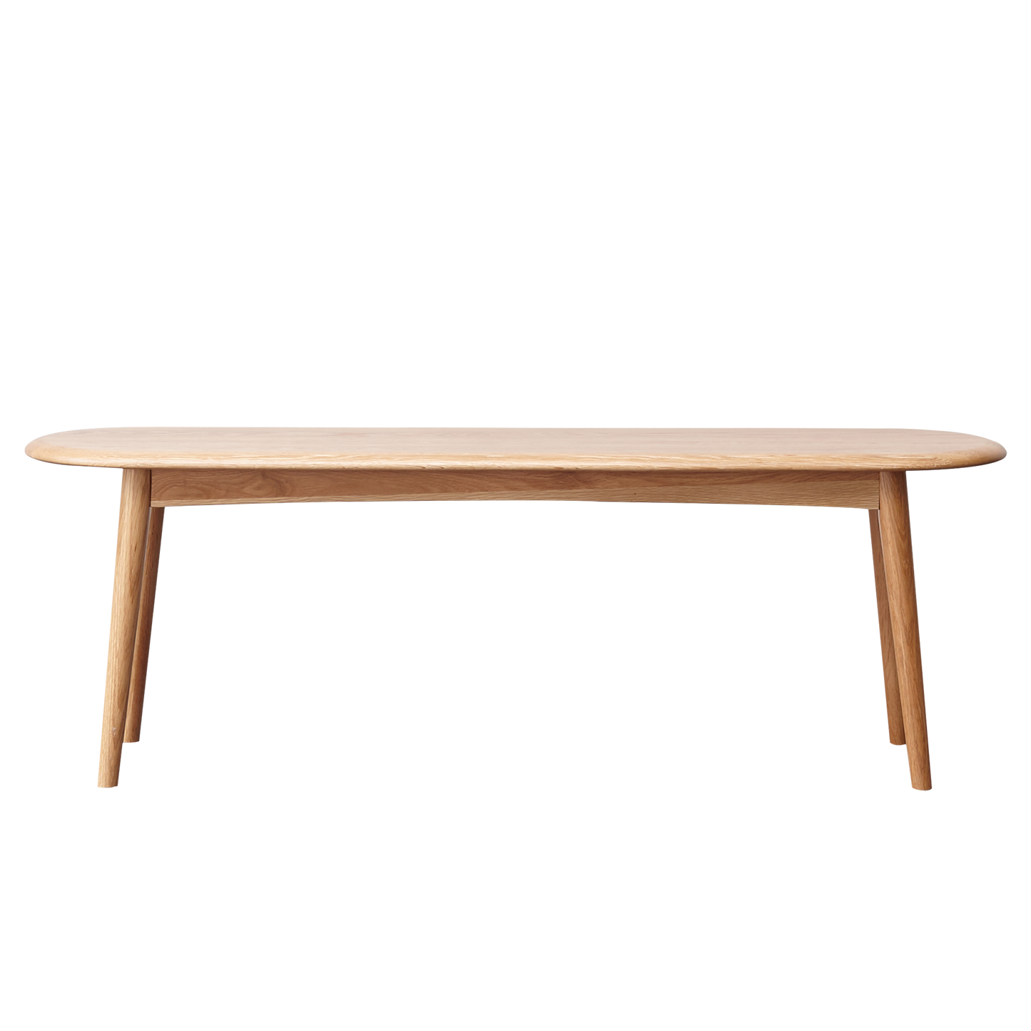 Half-Round Solid Oak Dining Bench for Living Room, 47.2in, 2-3 Seaters, Metal-Reinforced - Natural Oak
