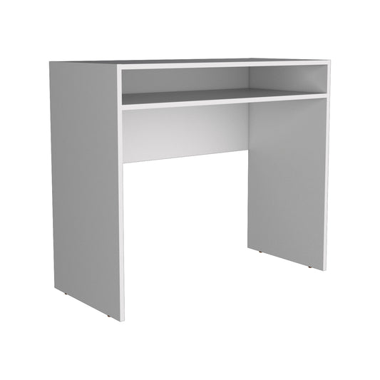 Modern 35" Rectangular Writing Desk with Open Shelf for Versatile Use