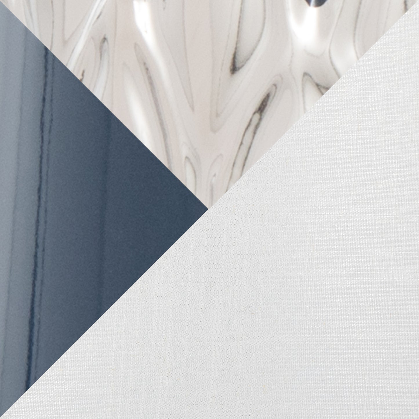 22-Inch Contemporary Ceramic Table Lamp with White Shade, Metal Accent, Indoor Use - Dark Blue and Silver