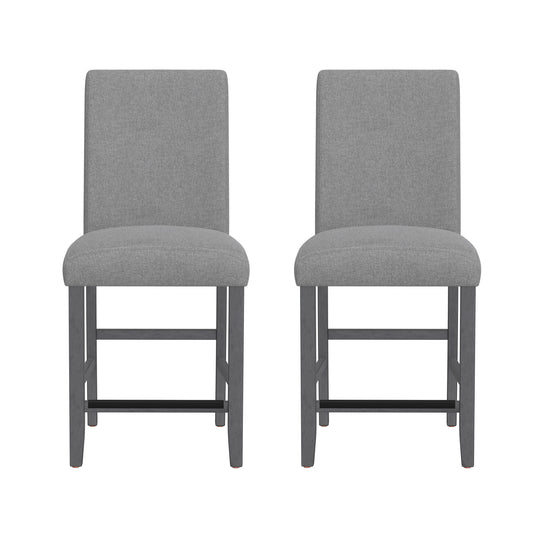 Zeph Gray Upholstered Barstools, Set of 2