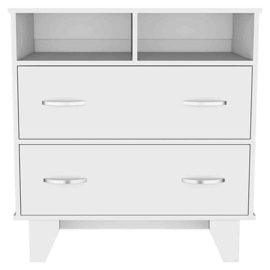 Double Drawer Nightstand Arabi, Bedroom, White