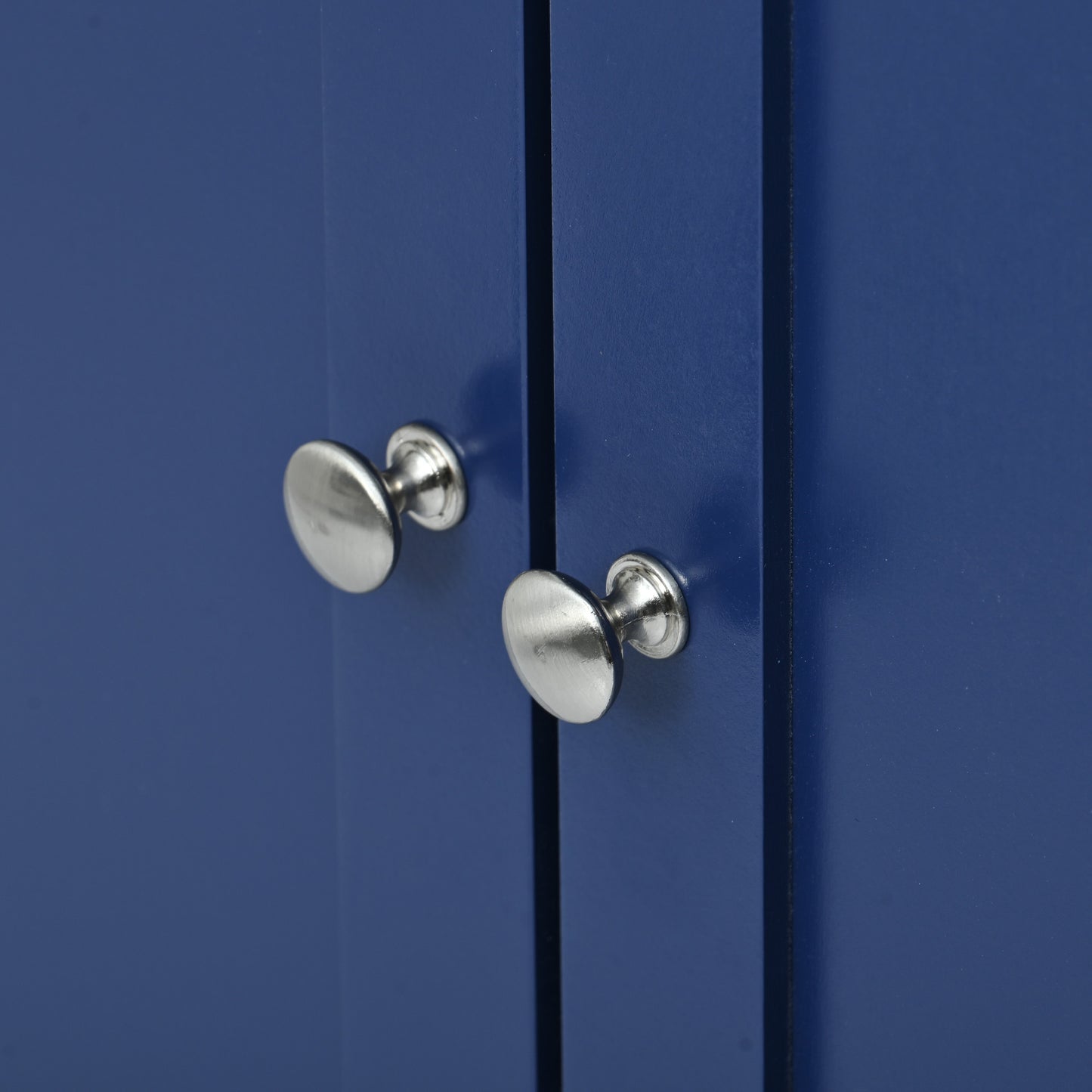 Versatile Rolling Kitchen Cart with Drop Leaf - Sturdy Solid Wood Top, Locking Wheels & Ample Storage (Dark Blue)