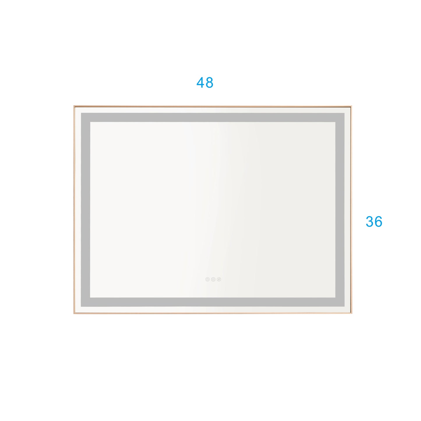 Large 48x36 Illuminated Bathroom Mirror with Dual Control Anti-Fog Feature