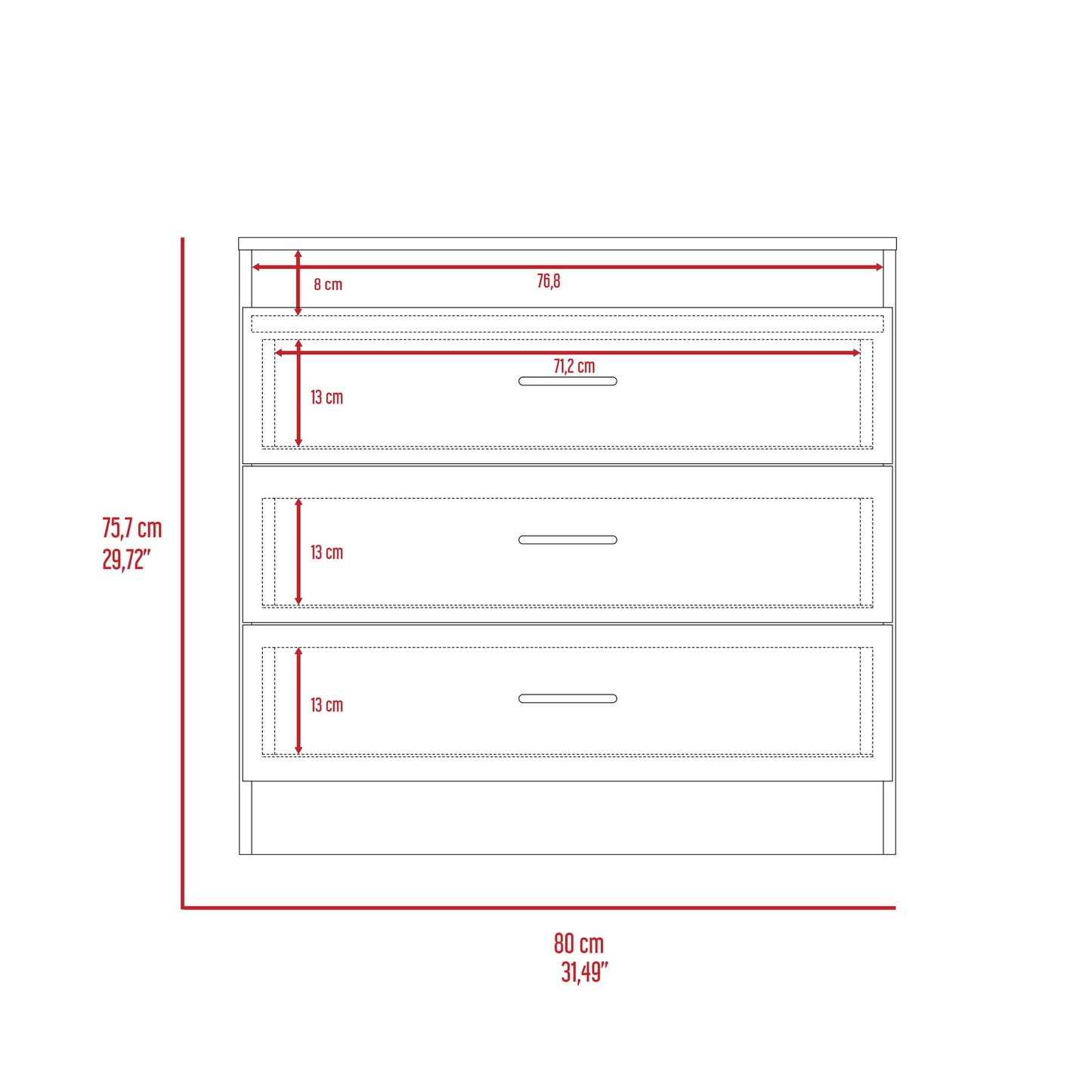 Modern California 4-Drawer Dresser with Stylish Top Surface