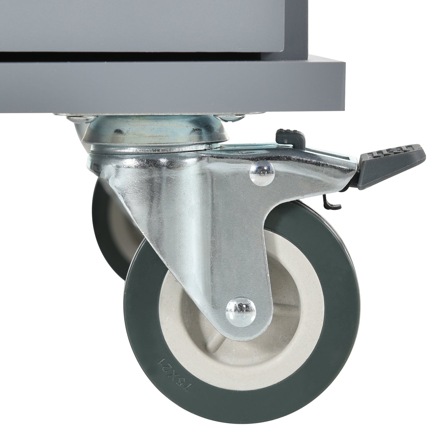 Versatile Rolling Kitchen Island with Solid Wood Top, Locking Wheels & Ample Storage - 52.7 Inch (Grey Blue)