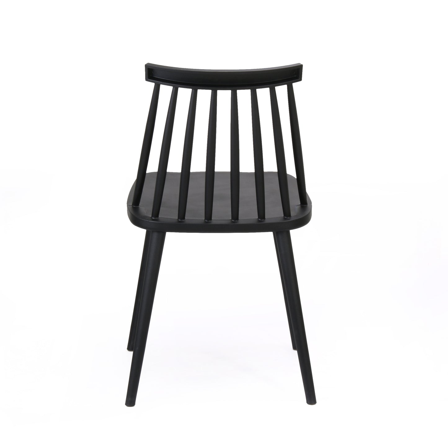 Farmhouse Spindle Back Dining Chairs, Set of 2, Polypropylene Chairs for Dining Room, Easy-Clean, Black