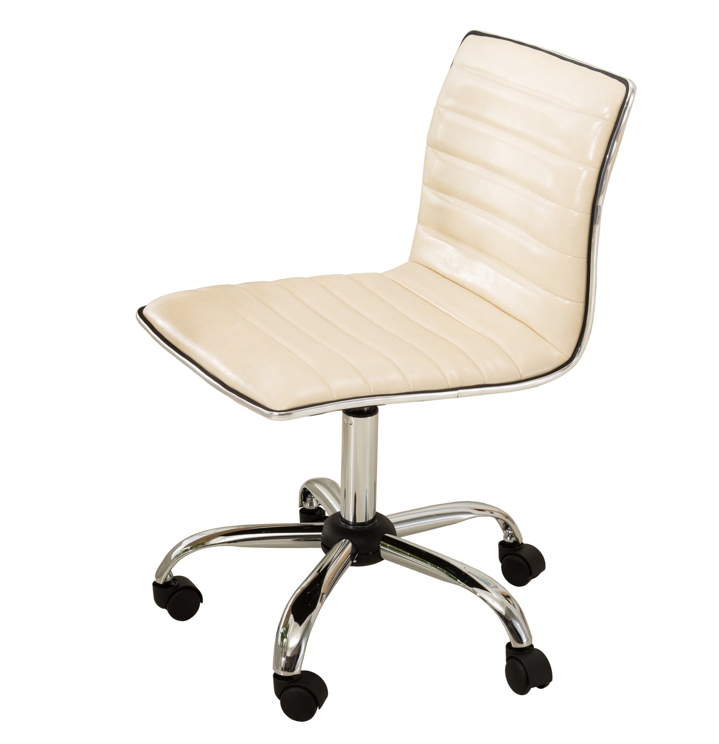 Beige Fremo Chromel Mid-Back Adjustable Air Lift Office Chair