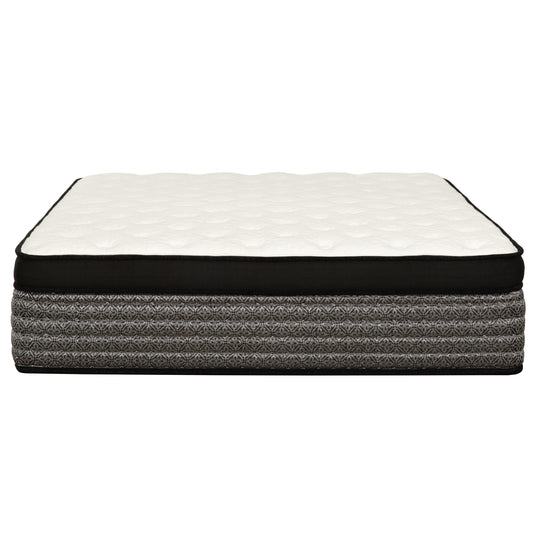 Majestic 16-Inch Plush Gel Memory Foam Hybrid Mattress, Queen Size, White/Gray
